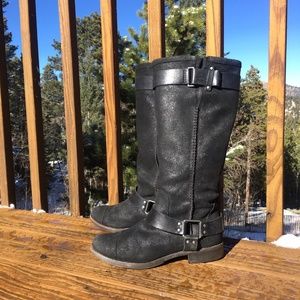 UGG Dree Tall Knee Boots in Black Metallic 8.5